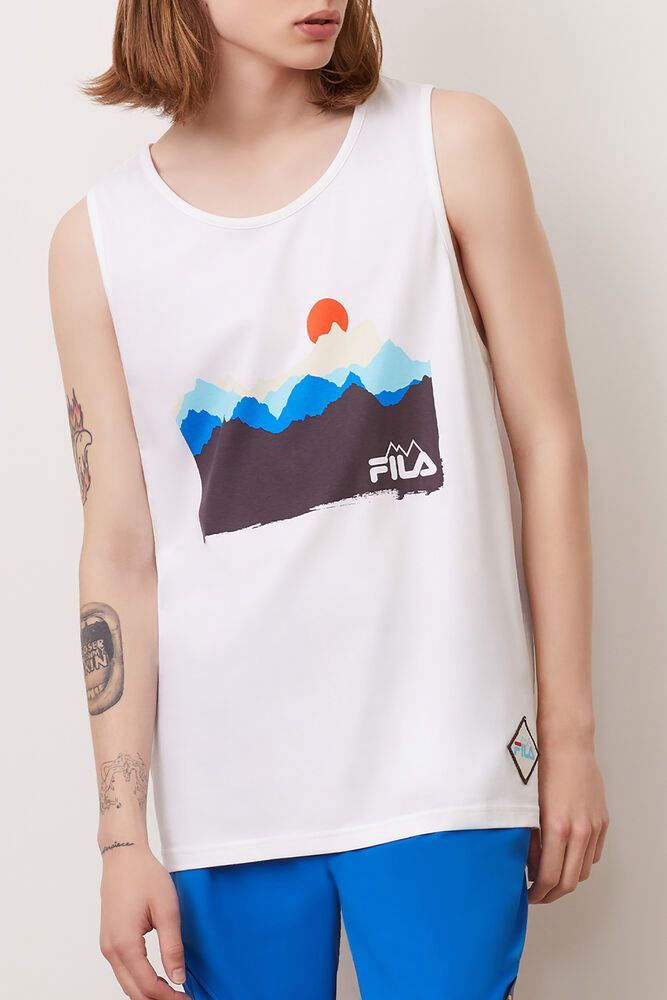 Fila T-Shirt Horizon Tank Mens White - India PHQ-974653